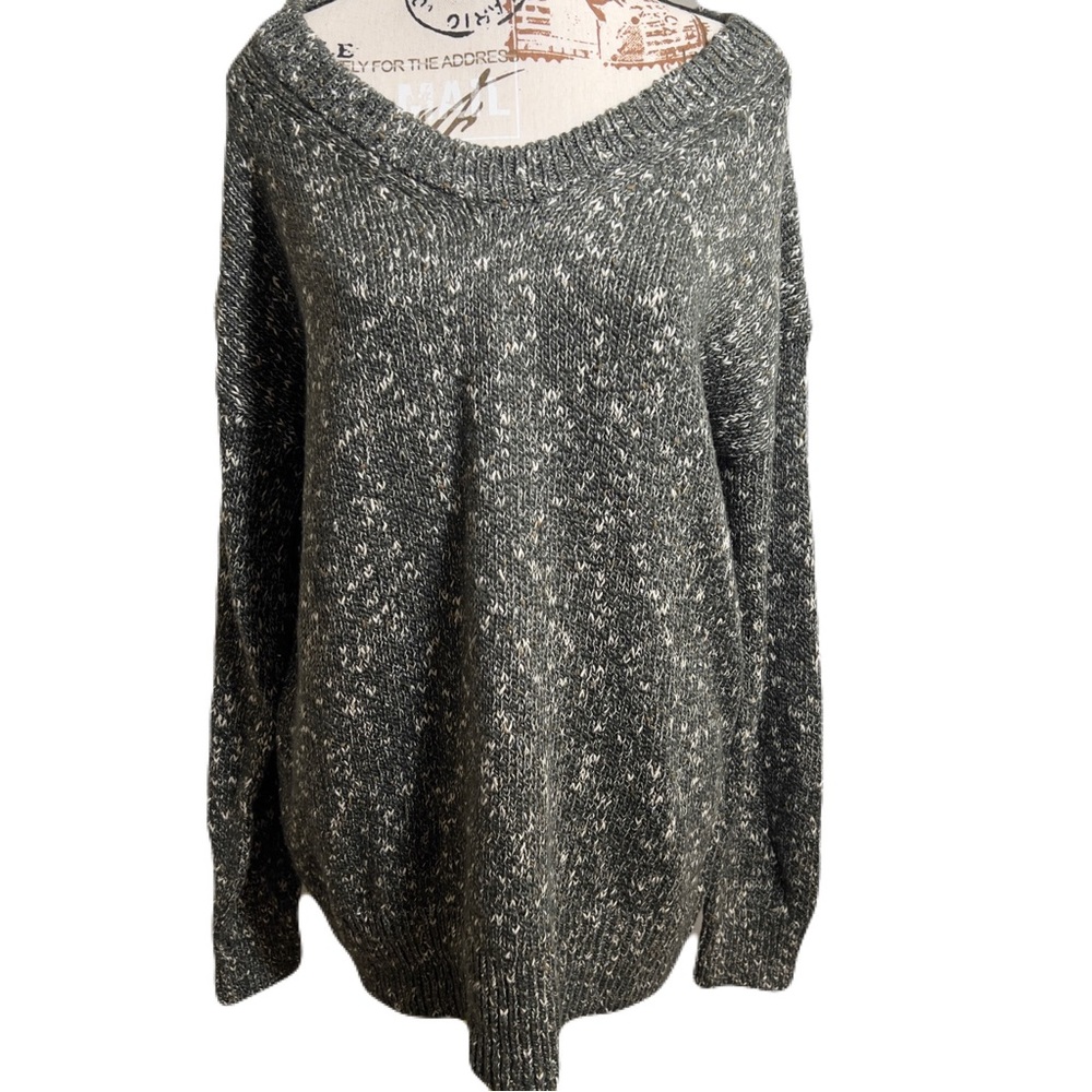 Old Navy Oversized Tunic Sweater Women S Green Marled Slouchy Pullover